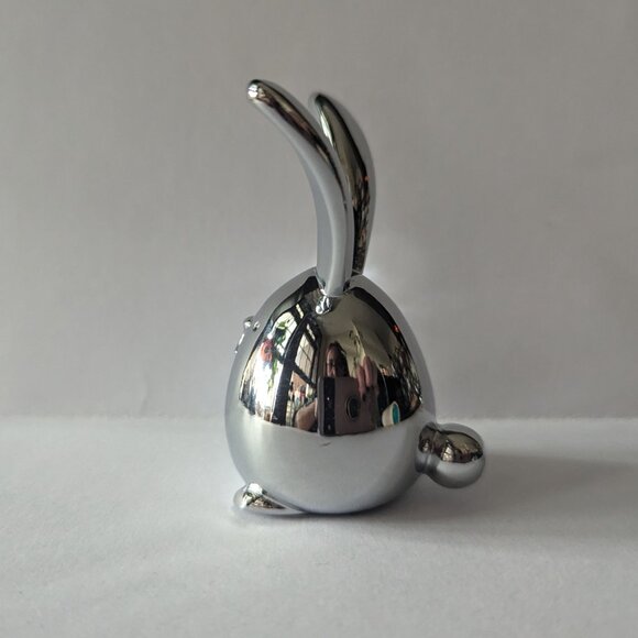 Umbra Squiggy Bunny Rabbit Ring Holder Cast Metal Chrome Jewellery Stand - Picture 4 of 9
